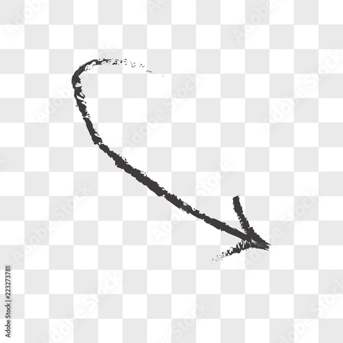 Sketched arrow vector icon isolated on transparent background, Sketched arrow logo design