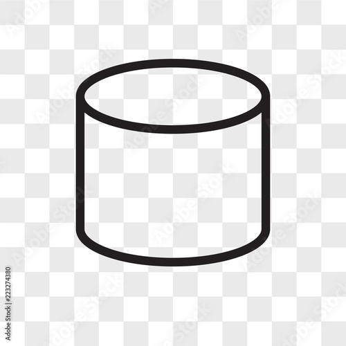 Cylinder vector icon isolated on transparent background, Cylinder logo design