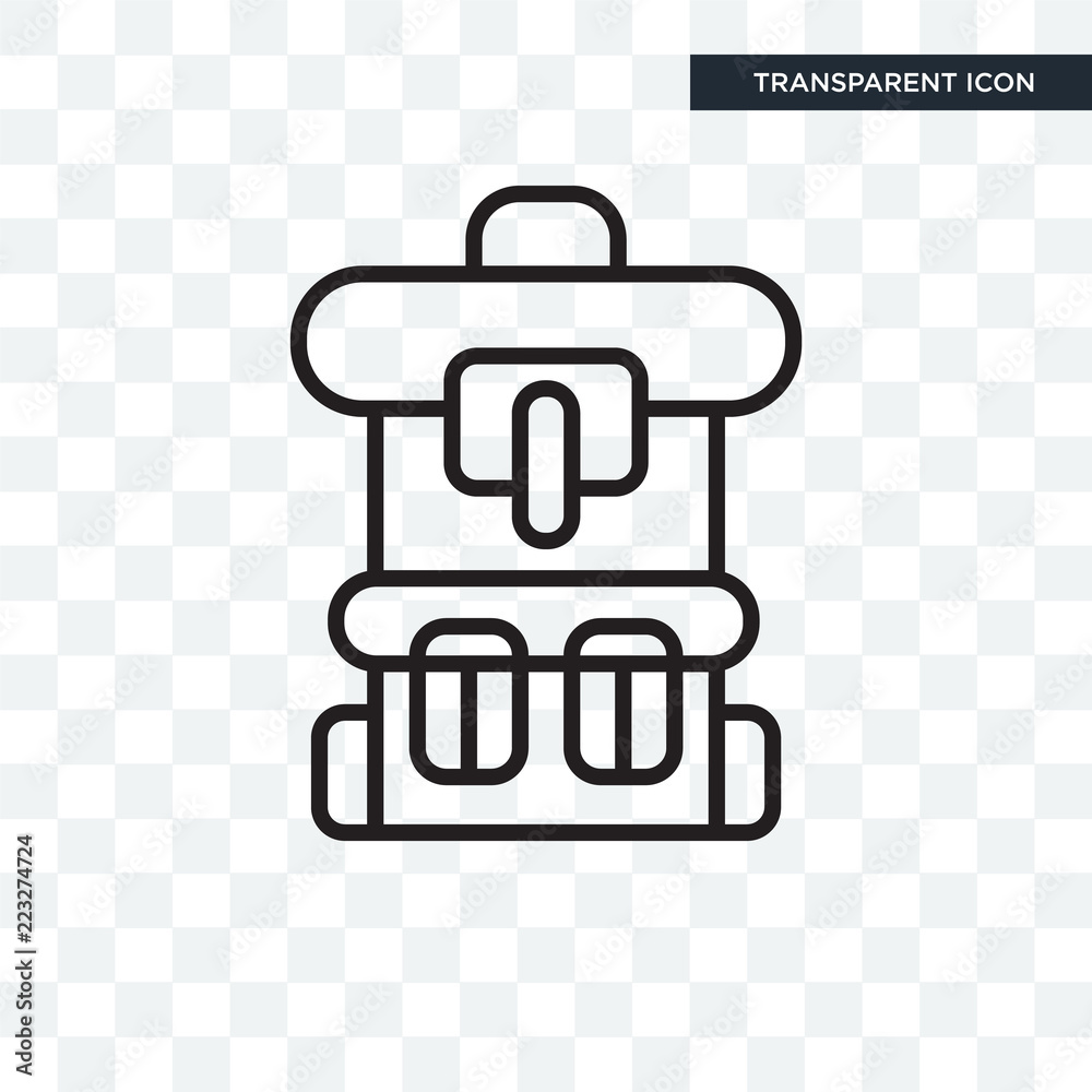 Backpack vector icon isolated on transparent background, Backpack logo design