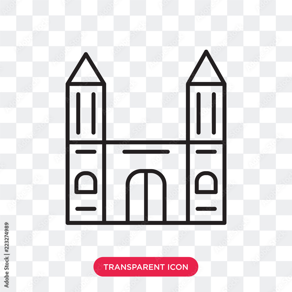 Monument vector icon isolated on transparent background, Monument logo design