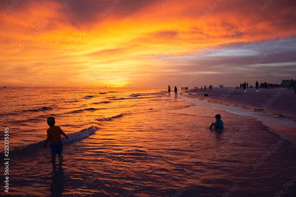 Beautiful sunset on Siesta Key, Florida