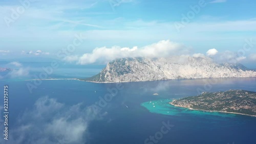 Wallpaper Mural View from above, aerial view of the beautiful island of Tavolara bathed by a transparent and emerald sea, Sardinia, Italy. Torontodigital.ca
