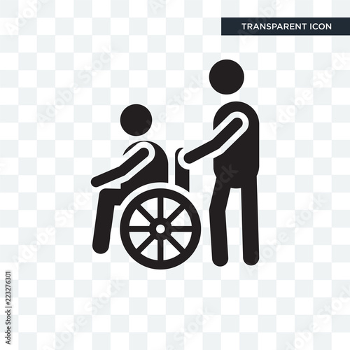 Wheelchair vector icon isolated on transparent background, Wheelchair logo design