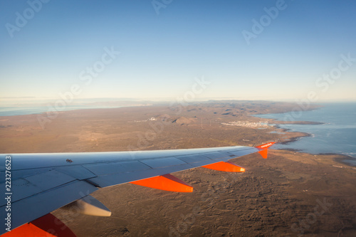 Fotografie Iceland - Oct 18th 2017 - An easyjet airplane arriving in the international airp