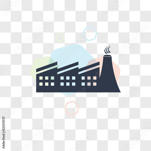 Factory vector icon isolated on transparent background, Factory logo design