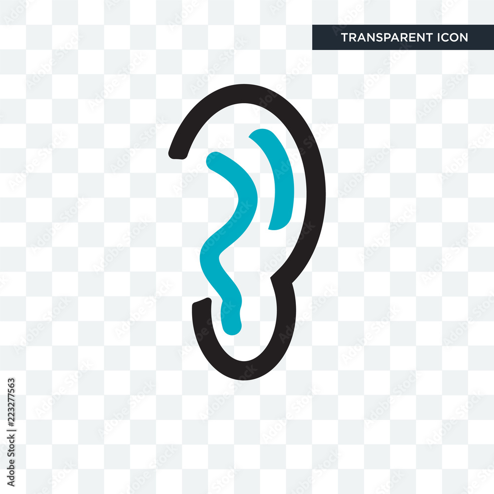 Ear vector icon isolated on transparent background, Ear logo design Ear vector icon isolated on transparent background, Ear logo design