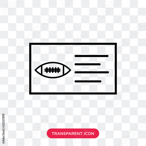 AMerican Football Ticket vector icon isolated on transparent background, AMerican Football Ticket logo design