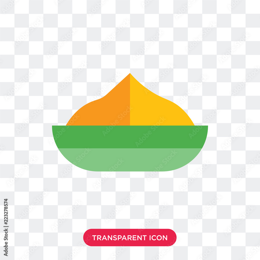 Fototapeta premium Curry vector icon isolated on transparent background, Curry logo design