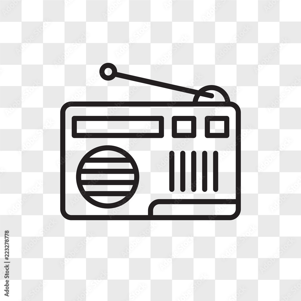 Radio vector icon isolated on transparent background, Radio logo design  Stock Vector | Adobe Stock