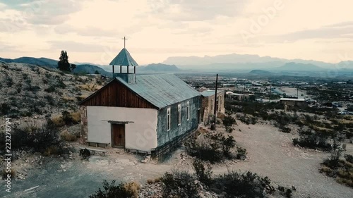 Shot of abandoned Terlingua church in Texas photo
