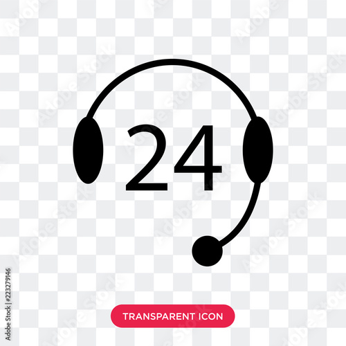24 support vector icon isolated on transparent background, 24 support logo design