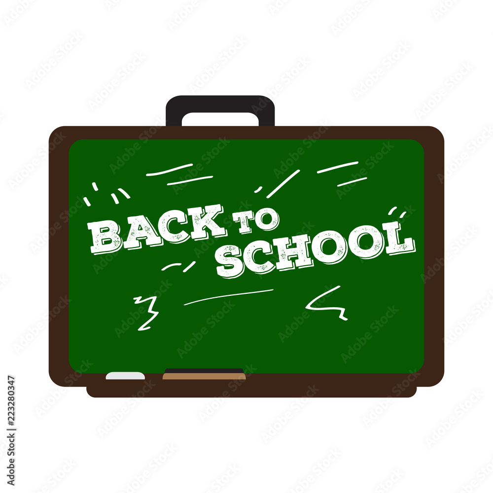 Isolated chalkboard. Back to school concept image