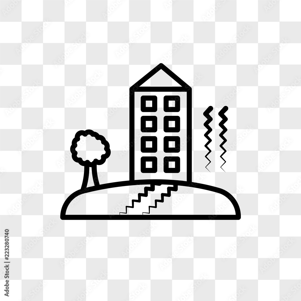 Earthquake vector icon isolated on transparent background, Earthquake logo  design Stock Vector | Adobe Stock