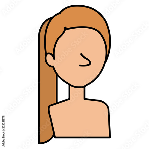 beautiful and young woman shirtless character