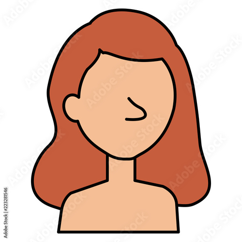 beautiful and young woman shirtless character