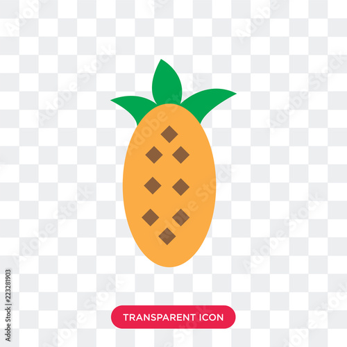 Pineapple vector icon isolated on transparent background  Pineapple logo design
