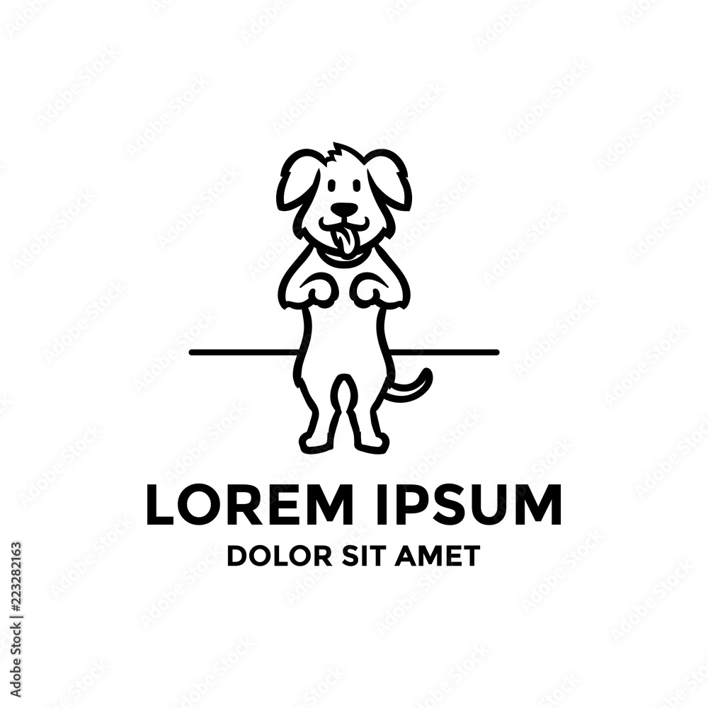 Fototapeta premium Standing Up Dog with Happy Smiling Face