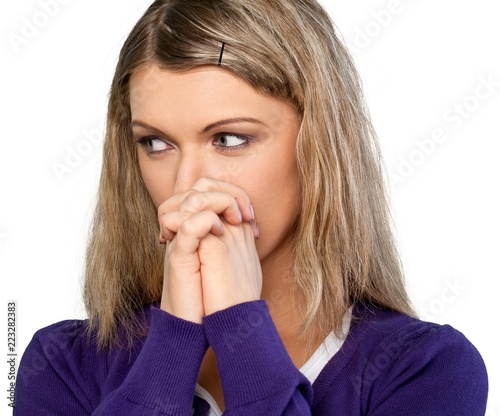 young woman praying