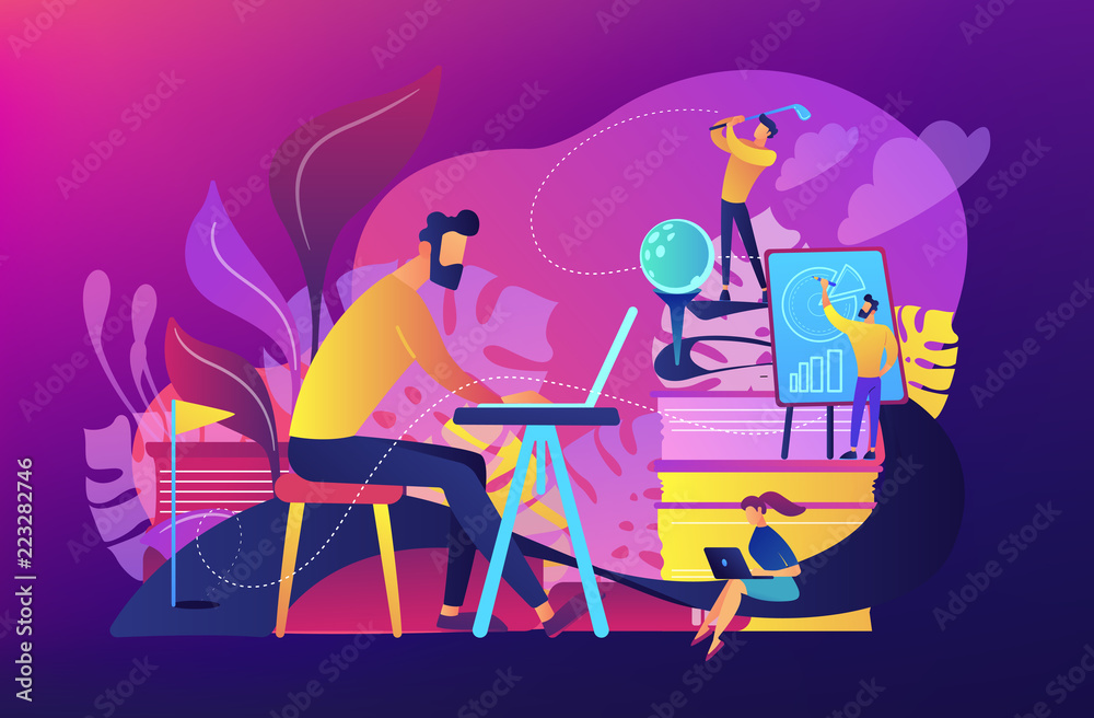 Office fun concept vector illustration.