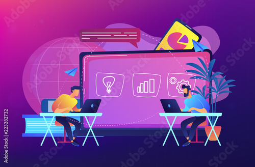 Digital learning concept vector illustration.