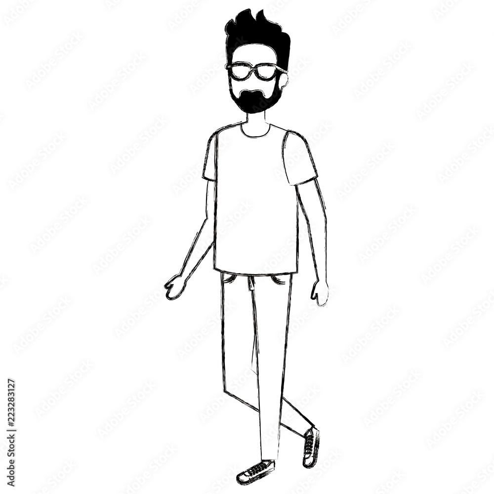 young man with beard avatar character young man with beard avatar character