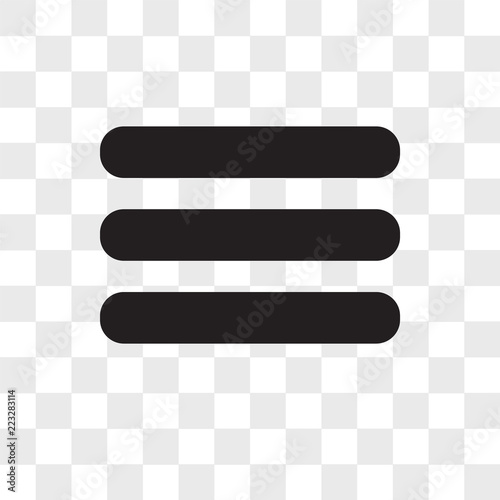 Menu vector icon isolated on transparent background, Menu logo design