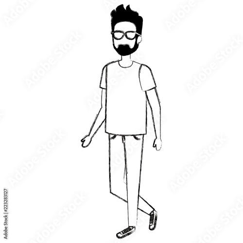 young man with beard avatar character