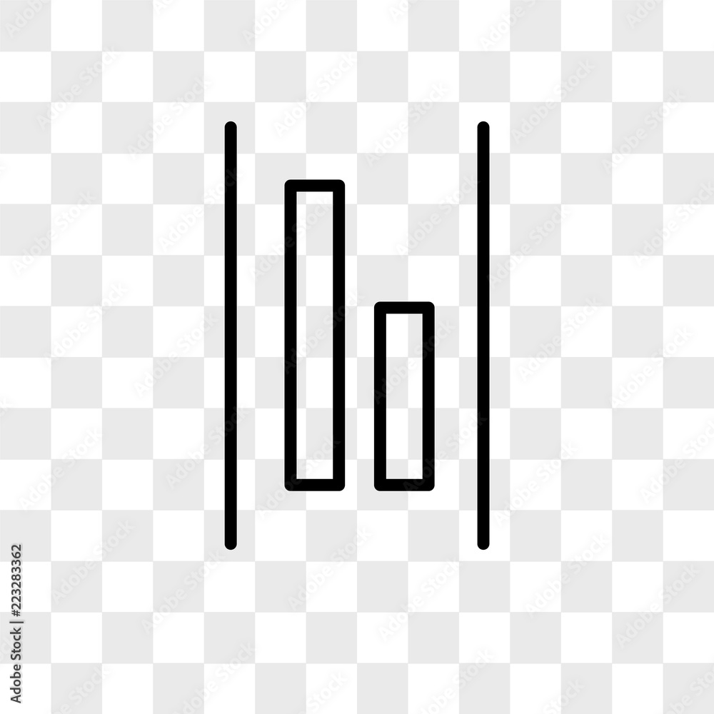 Obraz premium Vertical alignment vector icon isolated on transparent background, Vertical alignment logo design