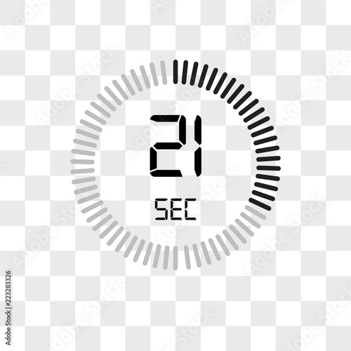 The 21 seconds vector icon isolated on transparent background, The 21 seconds logo design