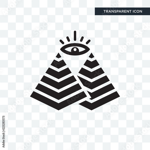 Pyramid vector icon isolated on transparent background, Pyramid logo design