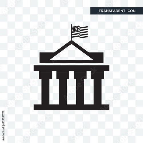 White house vector icon isolated on transparent background, White house logo design