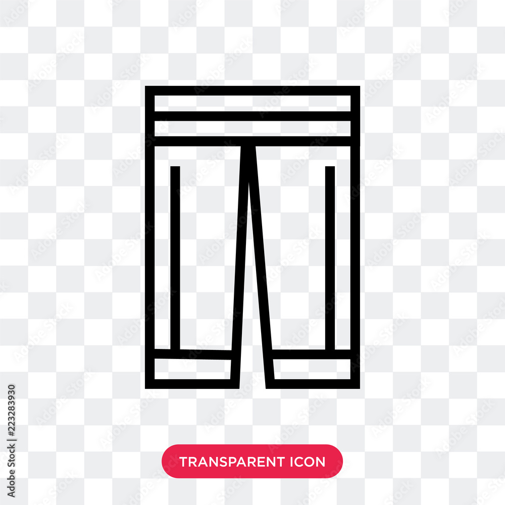 Practice Pants vector icon isolated on transparent background, Practice