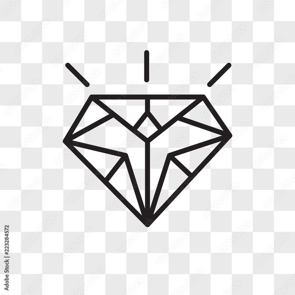 Diamond vector icon isolated on transparent background, Diamond logo