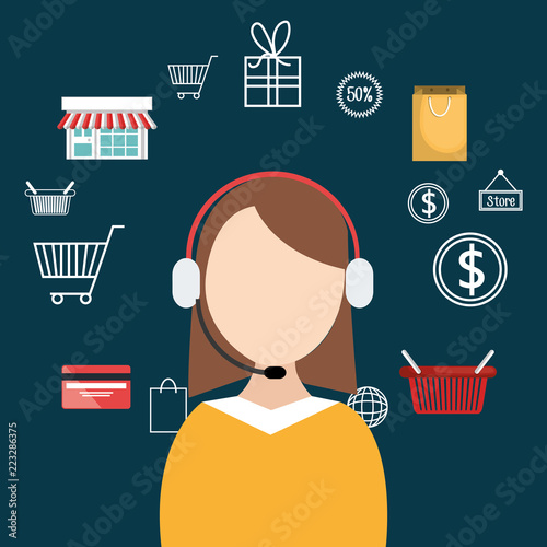 buy on line with saleswoman agent