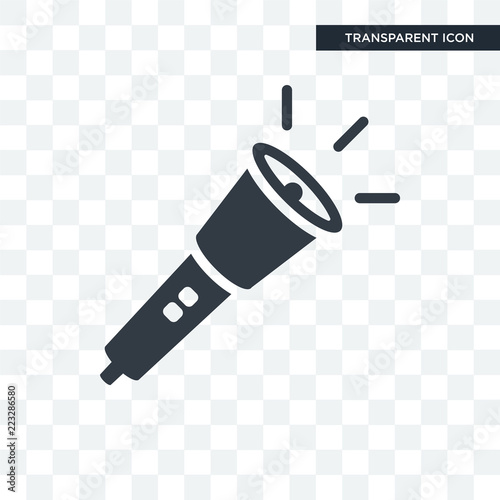Flashlight vector icon isolated on transparent background, Flashlight logo design
