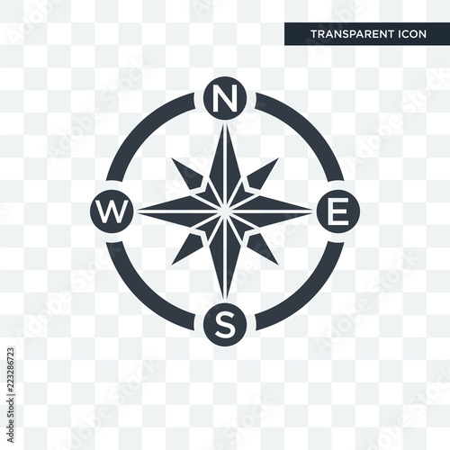 Windrose vector icon isolated on transparent background, Windrose logo design