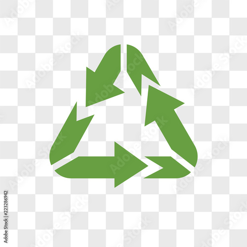 Recycling vector icon isolated on transparent background, Recycling logo design