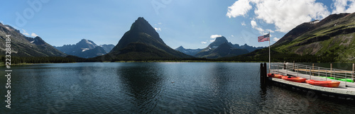 Beautiful day on Swiftcurrent Lake, Glacier National Park, Montana