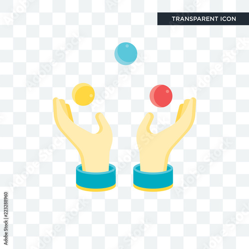 Juggling ball vector icon isolated on transparent background, Juggling ball logo design