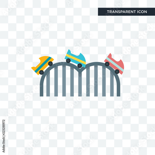 Roller coaster vector icon isolated on transparent background, Roller coaster logo design
