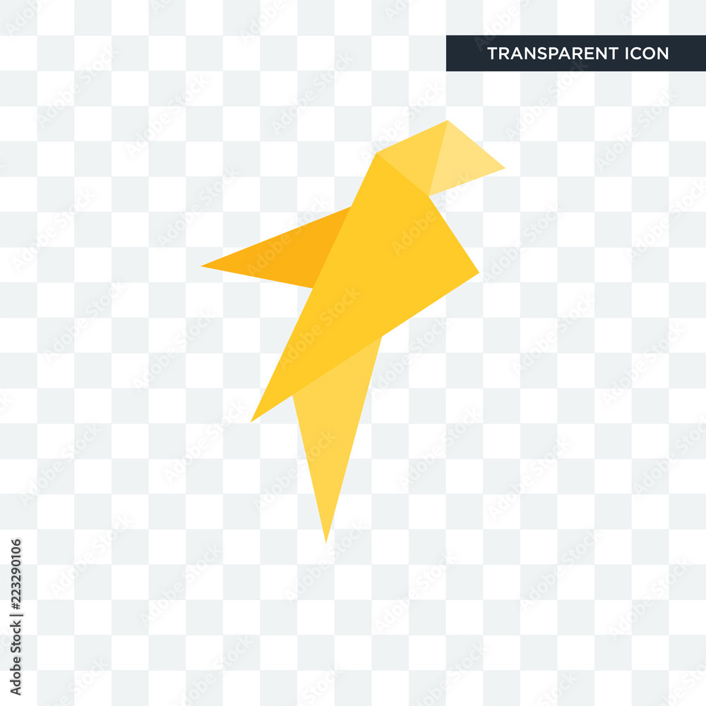 Origami vector icon isolated on transparent background, Origami logo design - obrazy, fototapety, plakaty 