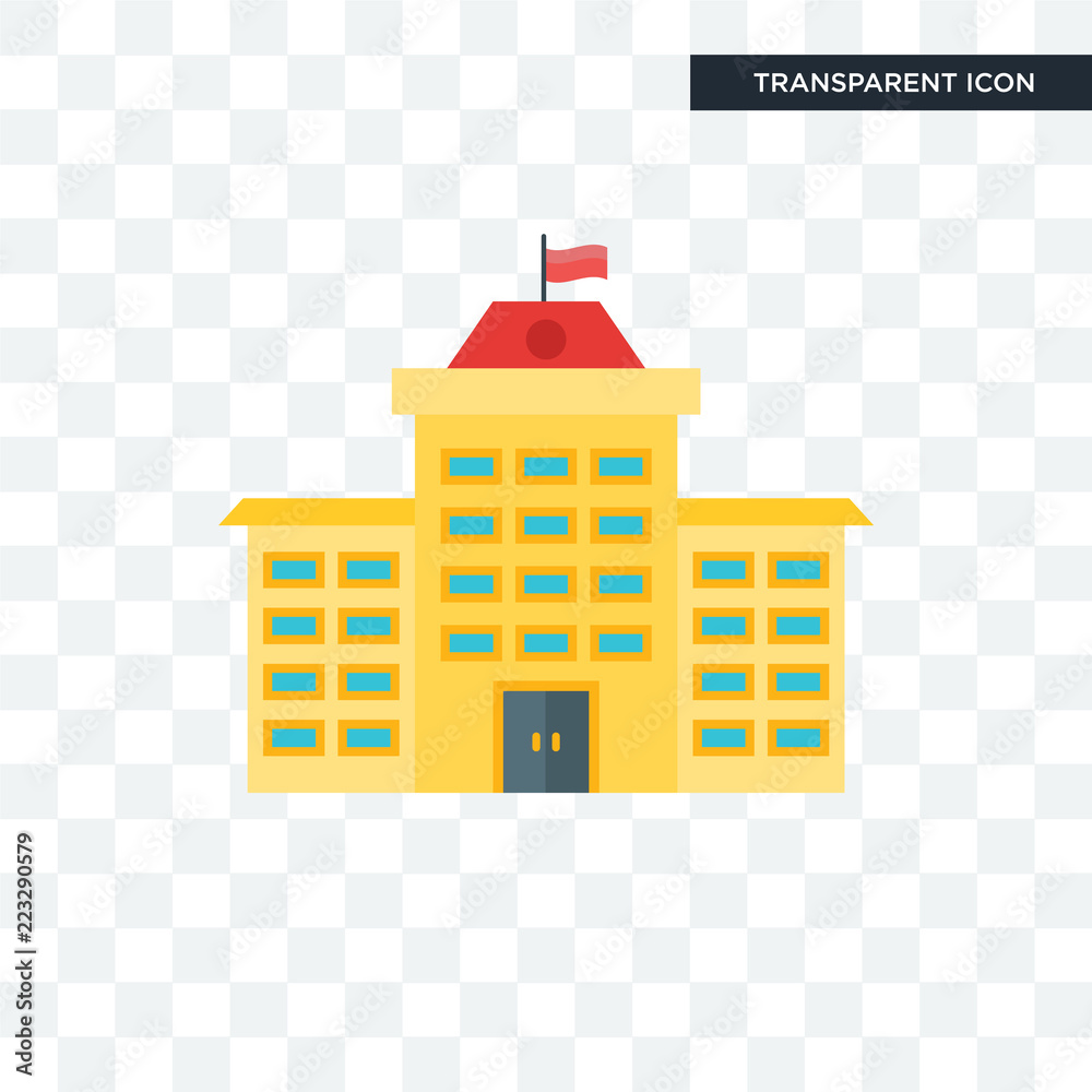 Fototapeta premium School vector icon isolated on transparent background, School logo design