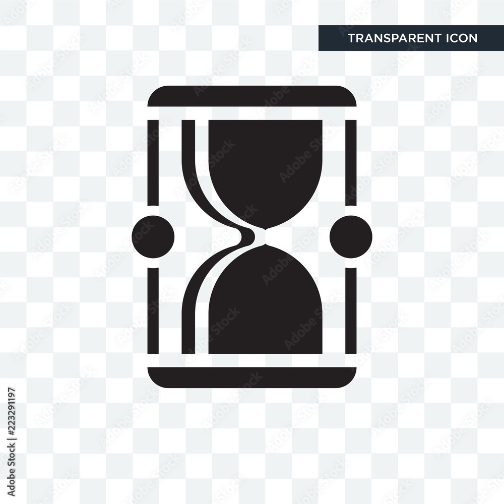 Fototapeta premium Hourglass vector icon isolated on transparent background, Hourglass logo design