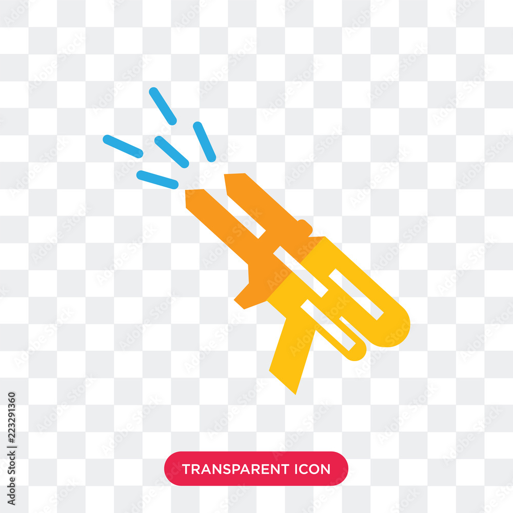 Water gun vector icon isolated on transparent background, Water gun
