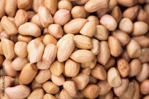 close up peanuts on background. top view.. photo