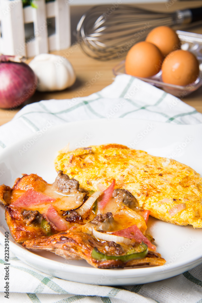omelette and pizza for breakfast omelette and pizza for breakfast