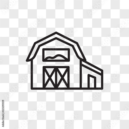 Barn vector icon isolated on transparent background, Barn logo design