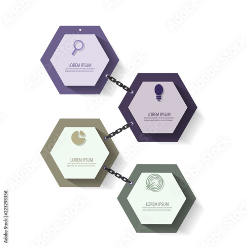 infographic template with 4 options for diagram chart data vector