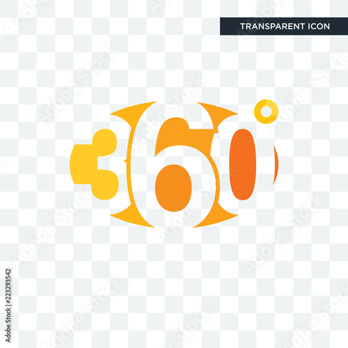 360 degree vector icon isolated on transparent background, 360 degree logo design