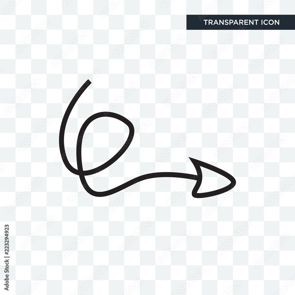 Swirly arrow vector icon isolated on transparent background, Swirly arrow  logo design Stock Vector | Adobe Stock
